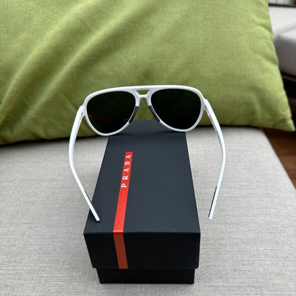 PRADA white aviator sunglasses - Picture 15 of 16